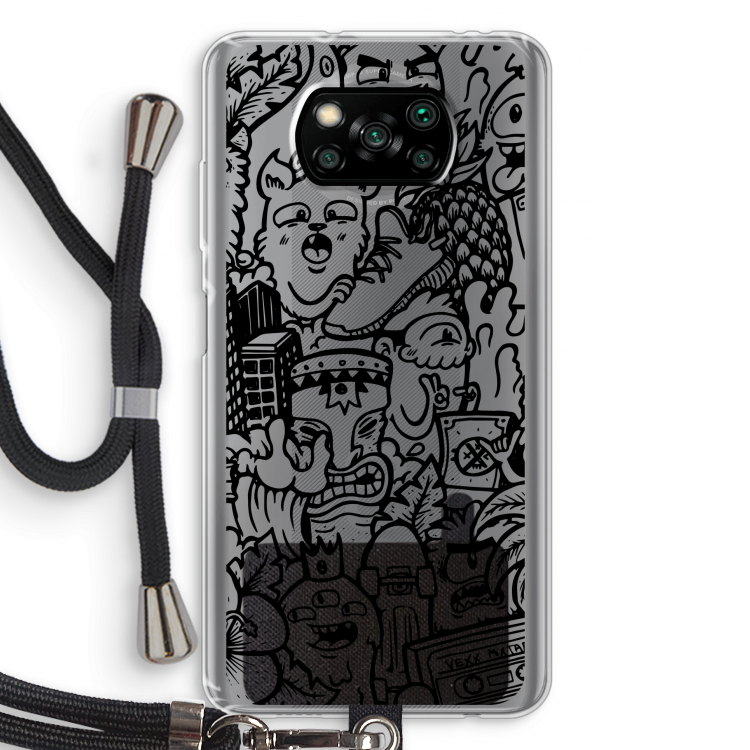 Vexx Black Mixtape: Xiaomi Poco X3 Pro Transparant Hoesje met koord
