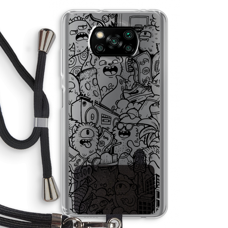 Vexx Black City : Xiaomi Poco X3 Pro Transparant Hoesje met koord