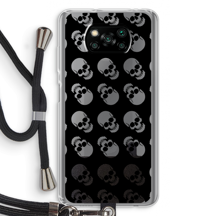 Musketon Skulls: Xiaomi Poco X3 Pro Transparant Hoesje met koord