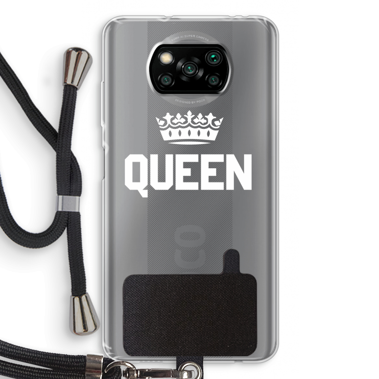 Queen zwart: Xiaomi Poco X3 Pro Transparant Hoesje met koord