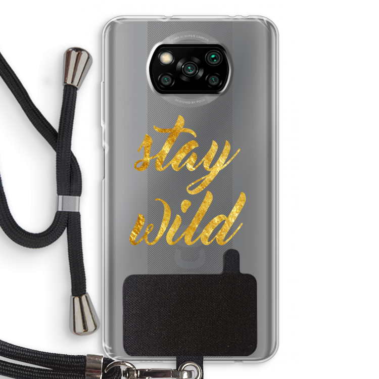 Stay wild: Xiaomi Poco X3 Pro Transparant Hoesje met koord