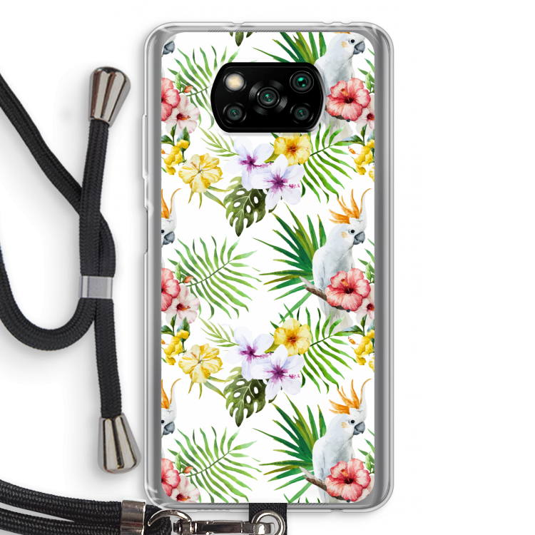 Gele kuif: Xiaomi Poco X3 Pro Transparant Hoesje met koord