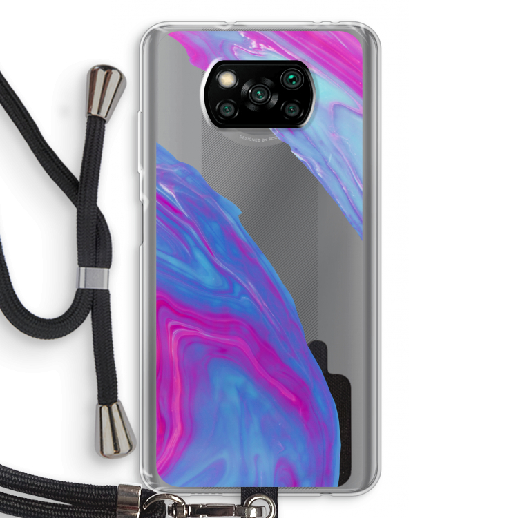 Zweverige regenboog: Xiaomi Poco X3 Pro Transparant Hoesje met koord