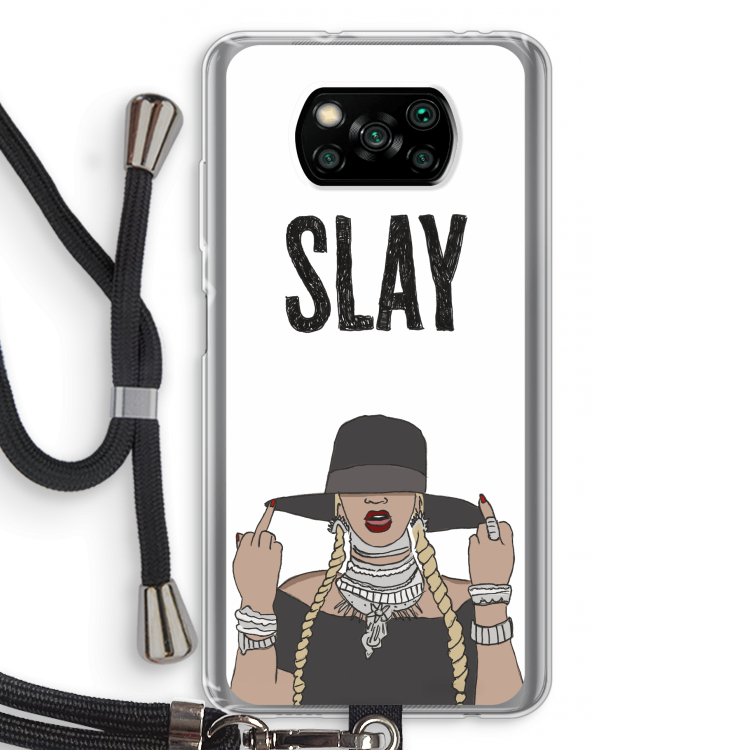 Slay All Day: Xiaomi Poco X3 Pro Transparant Hoesje met koord