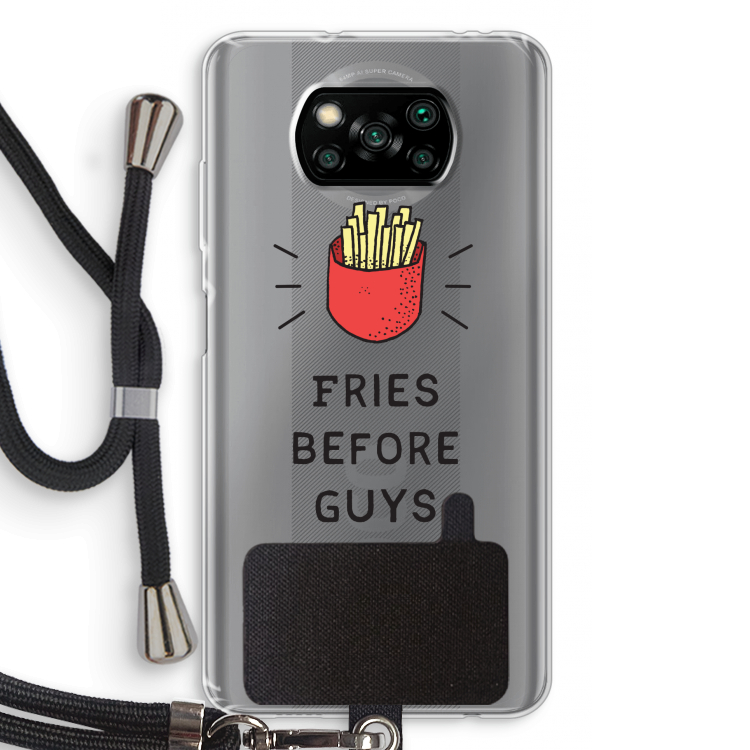 Fries before guys: Xiaomi Poco X3 Pro Transparant Hoesje met koord