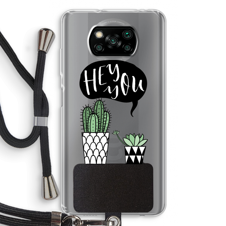 Hey you cactus: Xiaomi Poco X3 Pro Transparant Hoesje met koord