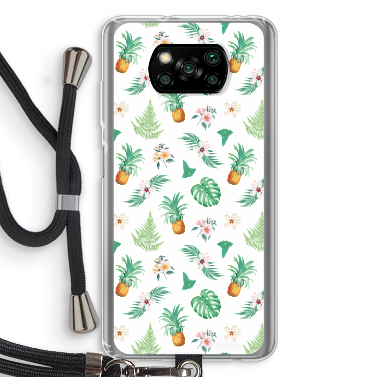 Ananas bladeren: Xiaomi Poco X3 Pro Transparant Hoesje met koord