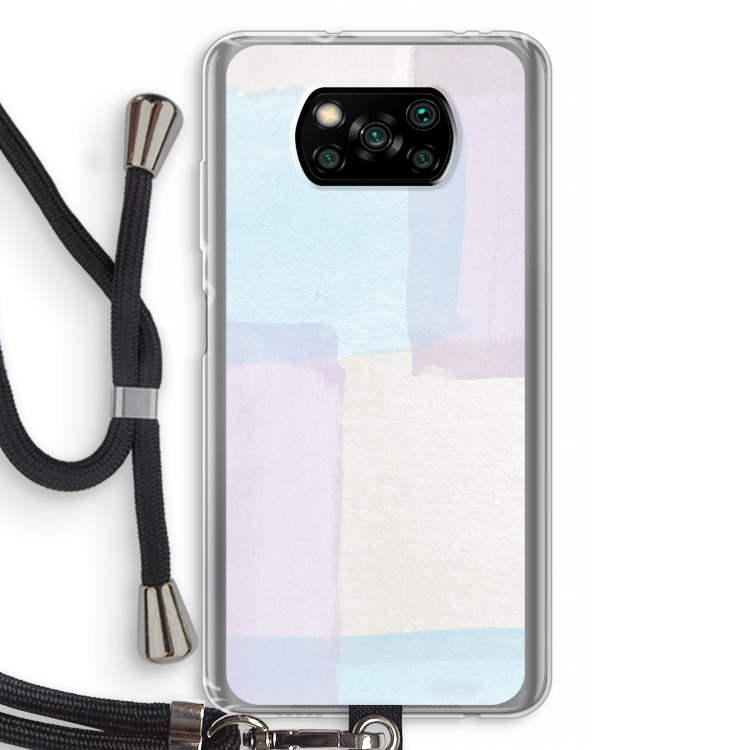 Square pastel: Xiaomi Poco X3 Pro Transparant Hoesje met koord