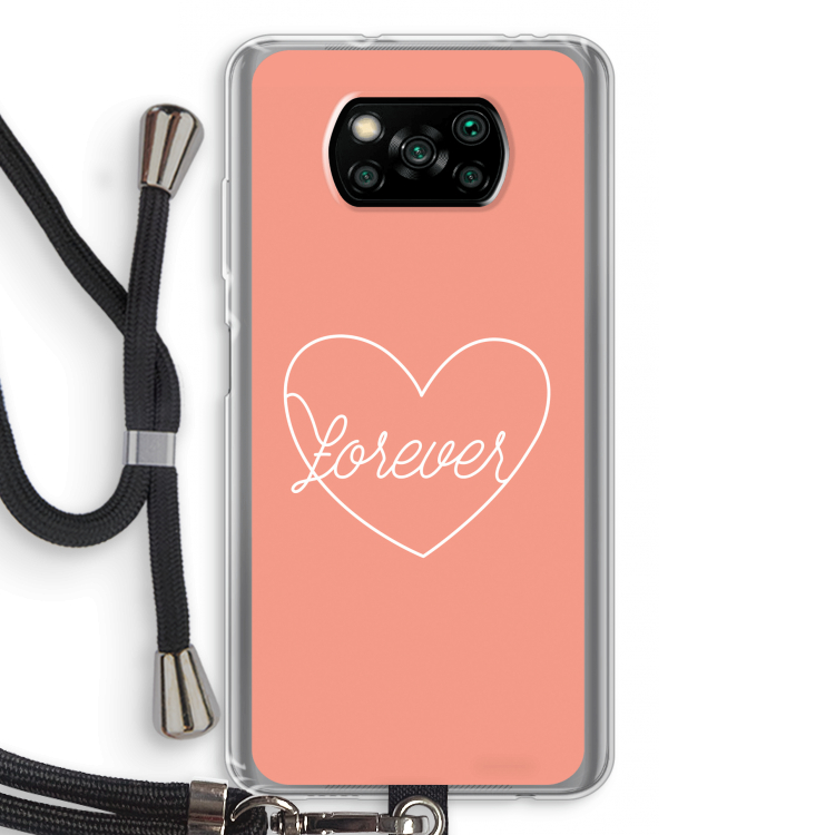 Forever heart: Xiaomi Poco X3 Pro Transparant Hoesje met koord