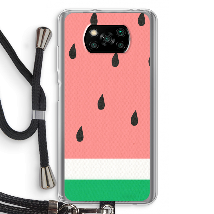 Watermeloen: Xiaomi Poco X3 Pro Transparant Hoesje met koord