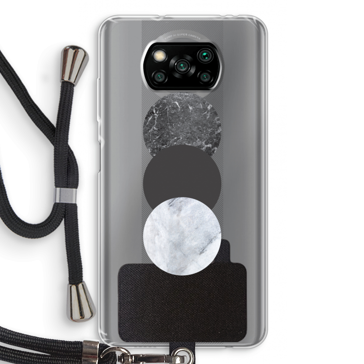 Marmeren cirkels: Xiaomi Poco X3 Pro Transparant Hoesje met koord