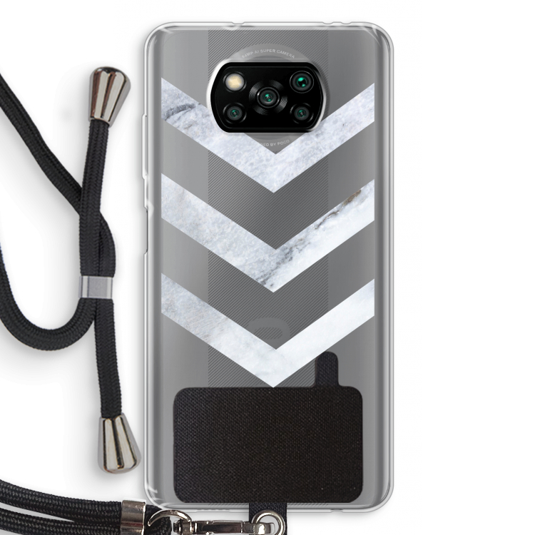 Marmeren pijlen: Xiaomi Poco X3 Pro Transparant Hoesje met koord