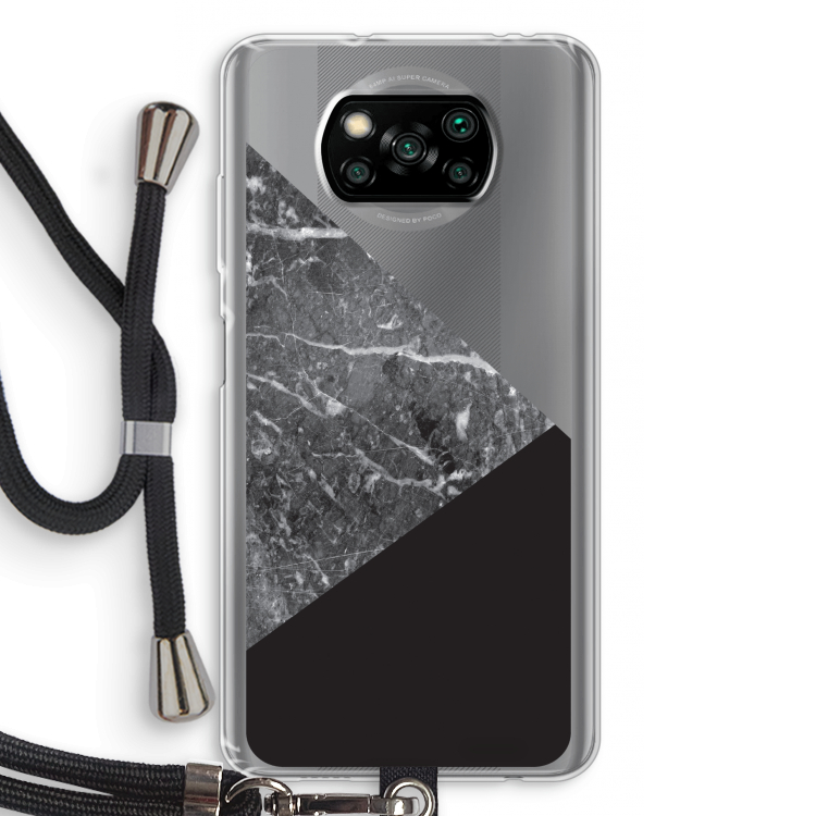 Combinatie marmer: Xiaomi Poco X3 Pro Transparant Hoesje met koord