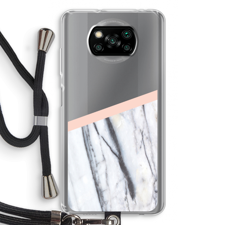 A touch of peach: Xiaomi Poco X3 Pro Transparant Hoesje met koord