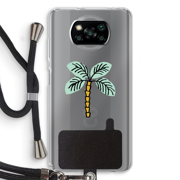 Palmboom: Xiaomi Poco X3 Pro Transparant Hoesje met koord