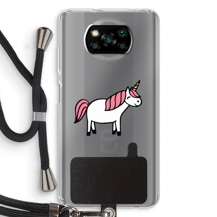 Eenhoorn: Xiaomi Poco X3 Pro Transparant Hoesje met koord