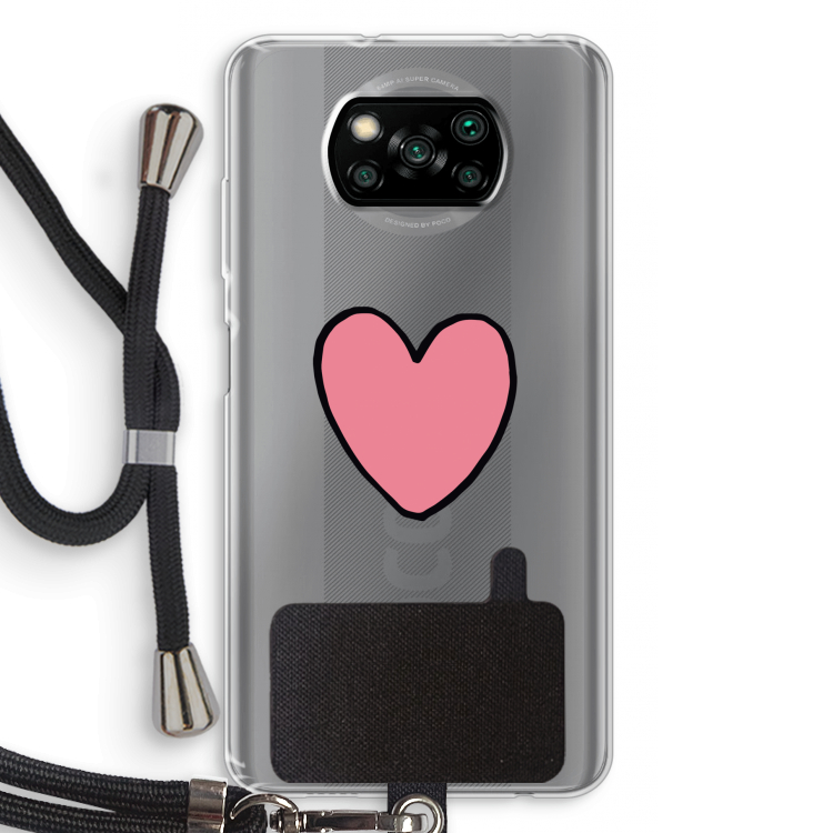 Hartje: Xiaomi Poco X3 Pro Transparant Hoesje met koord