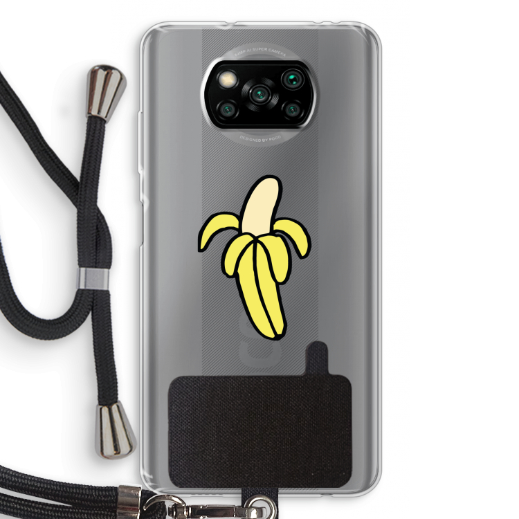 Banana: Xiaomi Poco X3 Pro Transparant Hoesje met koord