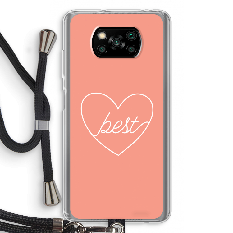 Best heart: Xiaomi Poco X3 Pro Transparant Hoesje met koord