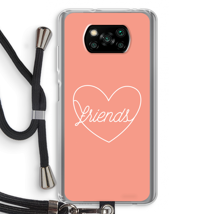 Friends heart: Xiaomi Poco X3 Pro Transparant Hoesje met koord