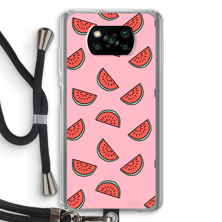 Watermeloen: Xiaomi Poco X3 Pro Transparant Hoesje met koord