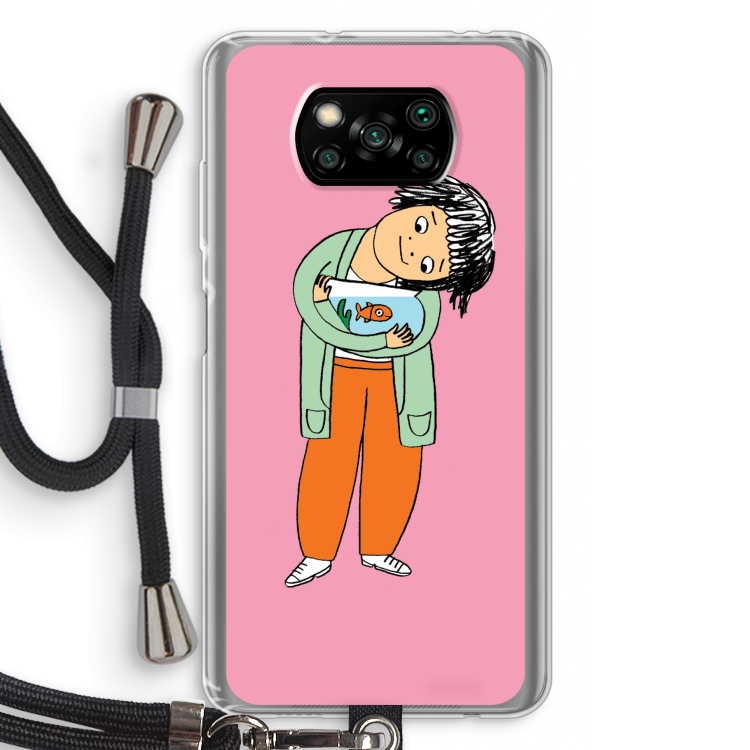 Visknuffel: Xiaomi Poco X3 Pro Transparant Hoesje met koord