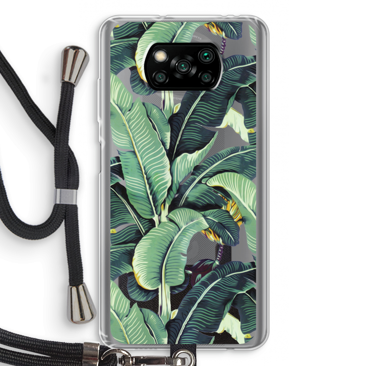 Bananenbladeren: Xiaomi Poco X3 Pro Transparant Hoesje met koord
