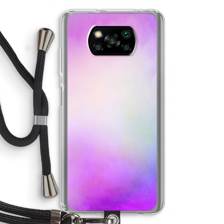 Clouds pastel: Xiaomi Poco X3 Pro Transparant Hoesje met koord