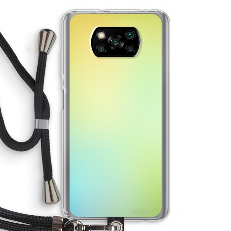 Minty mist pastel: Xiaomi Poco X3 Pro Transparant Hoesje met koord