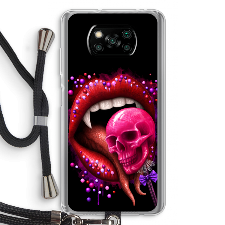 Dodelijk zoet: Xiaomi Poco X3 Pro Transparant Hoesje met koord
