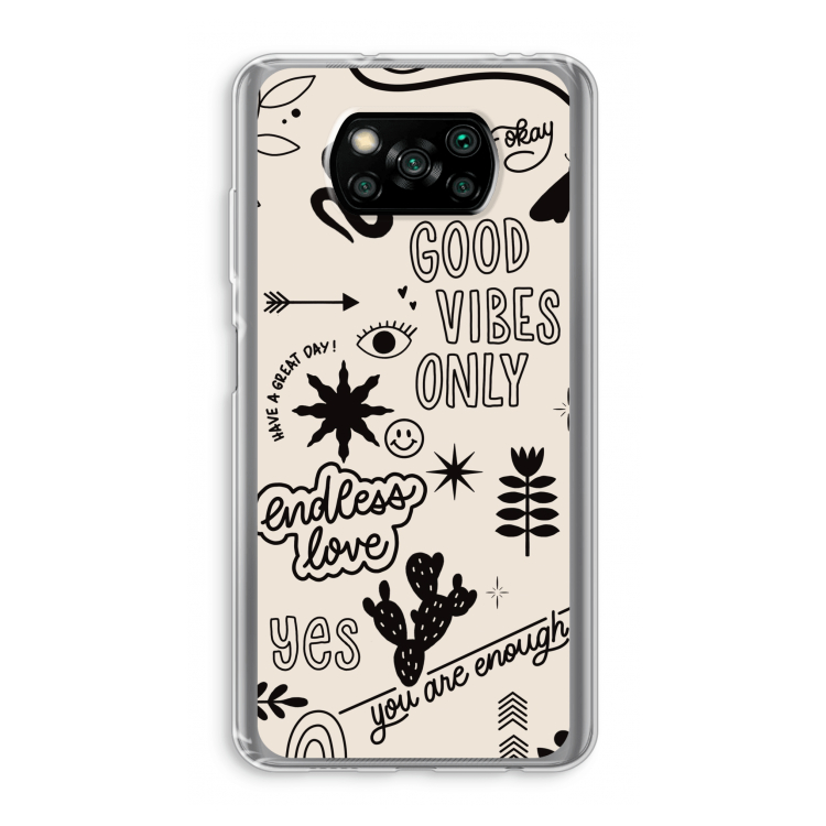 Good vibes: Xiaomi Poco X3 Pro Transparant Hoesje