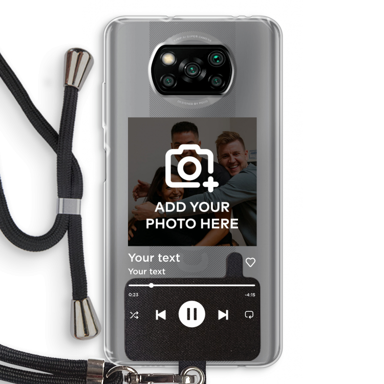Music Player: Xiaomi Poco X3 Pro Transparant Hoesje met koord