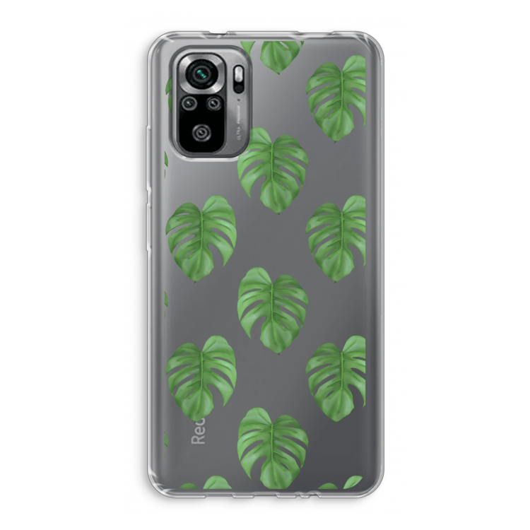 Monstera leaves: Xiaomi Redmi Note 10S Transparant Hoesje