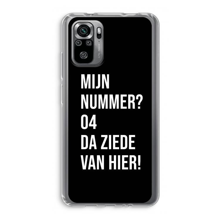 Da ziede van hier - Zwart: Xiaomi Redmi Note 10S Transparant Hoesje