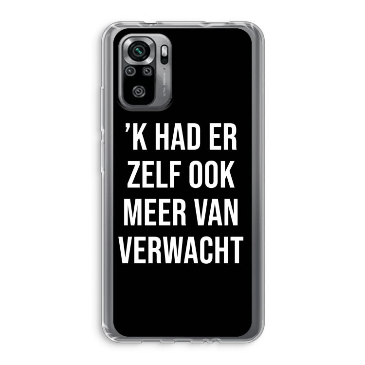 Meer verwacht - Zwart: Xiaomi Redmi Note 10S Transparant Hoesje