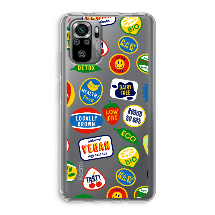 Fruitsticker: Xiaomi Redmi Note 10S Transparant Hoesje