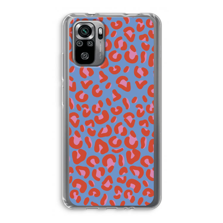 Leopard blue: Xiaomi Redmi Note 10S Transparant Hoesje