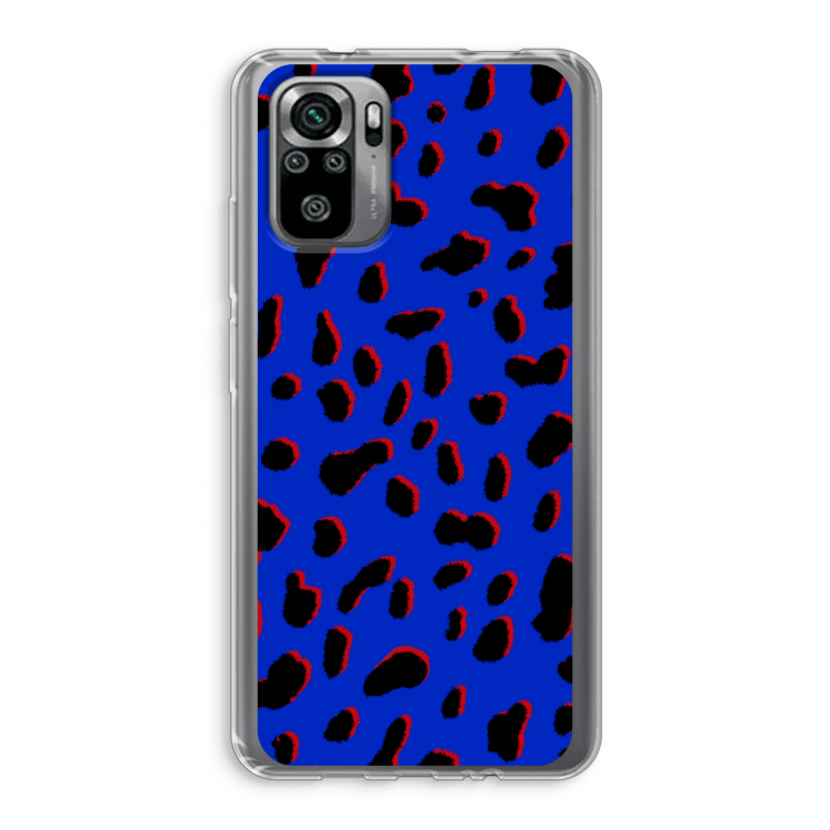 Blue Leopard: Xiaomi Redmi Note 10S Transparant Hoesje