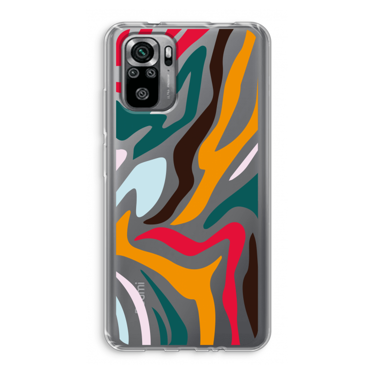 Colored Zebra: Xiaomi Redmi Note 10S Transparant Hoesje