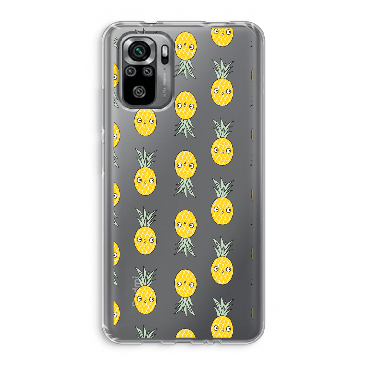 Ananas: Xiaomi Redmi Note 10S Transparant Hoesje