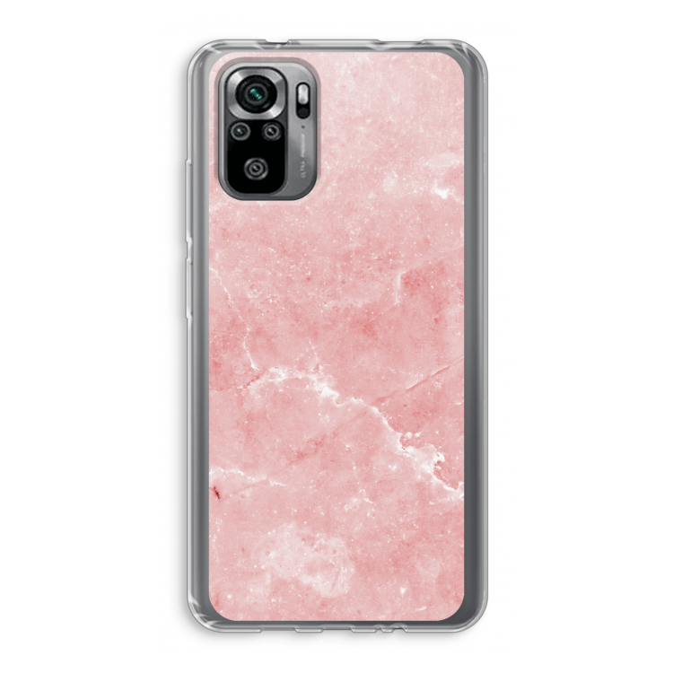 Roze marmer: Xiaomi Redmi Note 10S Transparant Hoesje