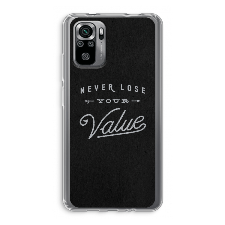 Never lose your value: Xiaomi Redmi Note 10S Transparant Hoesje