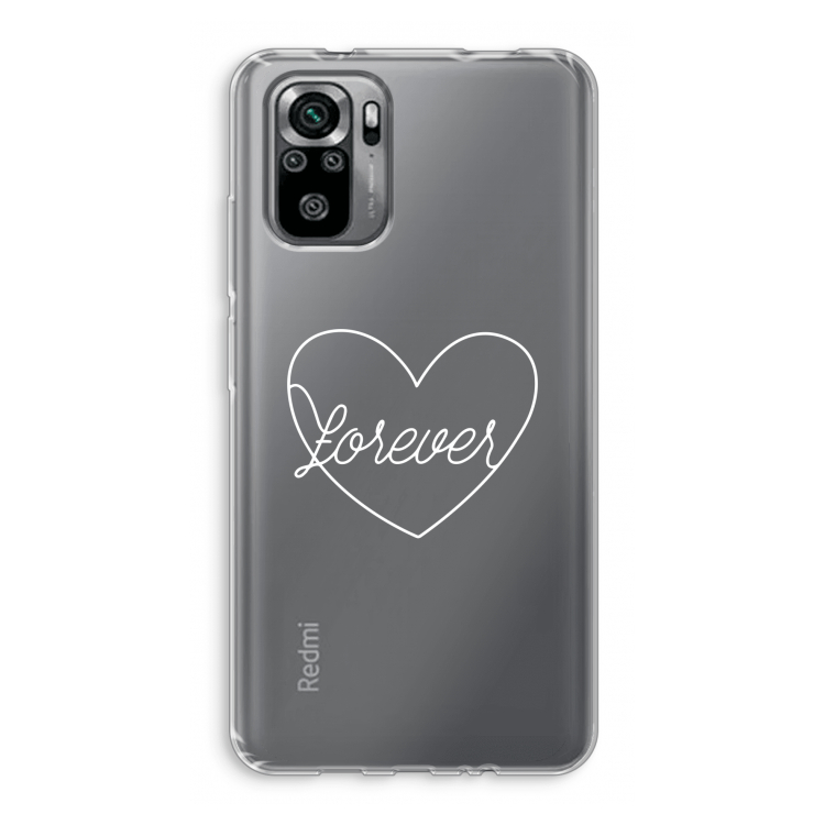 Forever heart pastel: Xiaomi Redmi Note 10S Transparant Hoesje