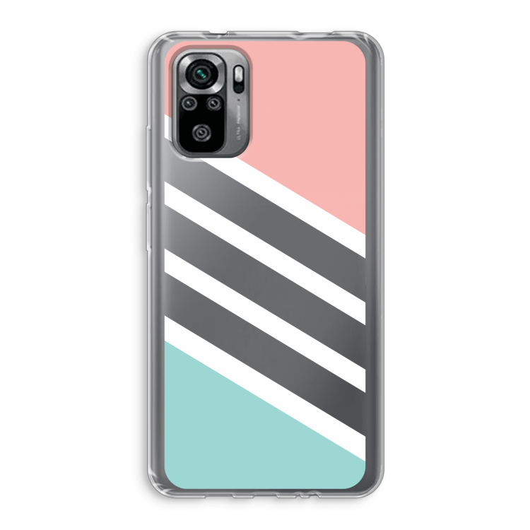 Strepen pastel: Xiaomi Redmi Note 10S Transparant Hoesje