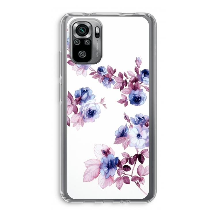 Waterverf bloemen: Xiaomi Redmi Note 10S Transparant Hoesje