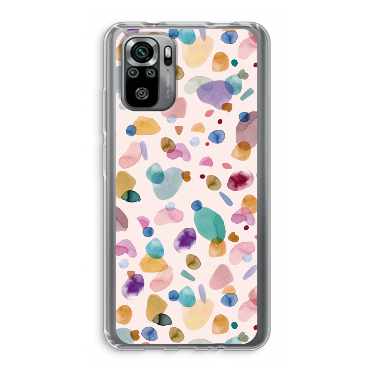 Terrazzo Memphis Pink: Xiaomi Redmi Note 10S Transparant Hoesje