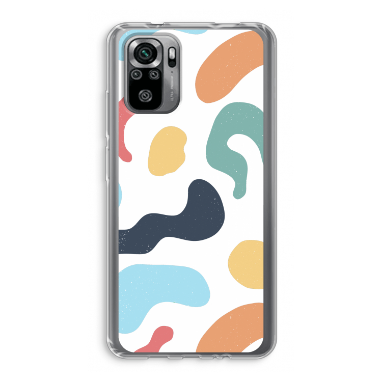 Memphis Shapes Blue: Xiaomi Redmi Note 10S Transparant Hoesje