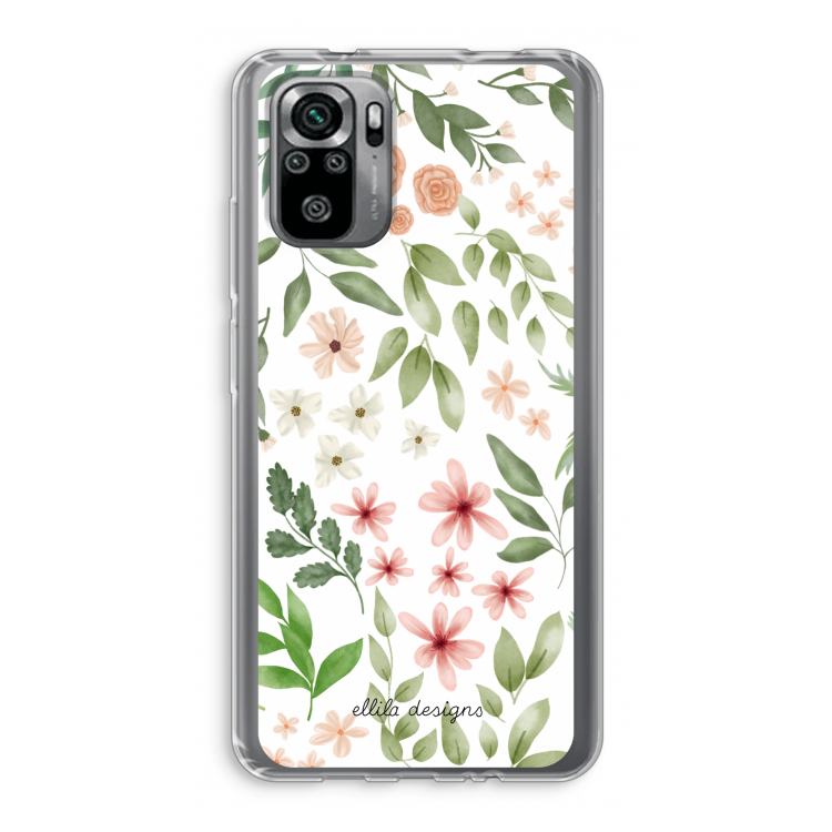 Botanical sweet flower heaven: Xiaomi Redmi Note 10S Transparant Hoesje