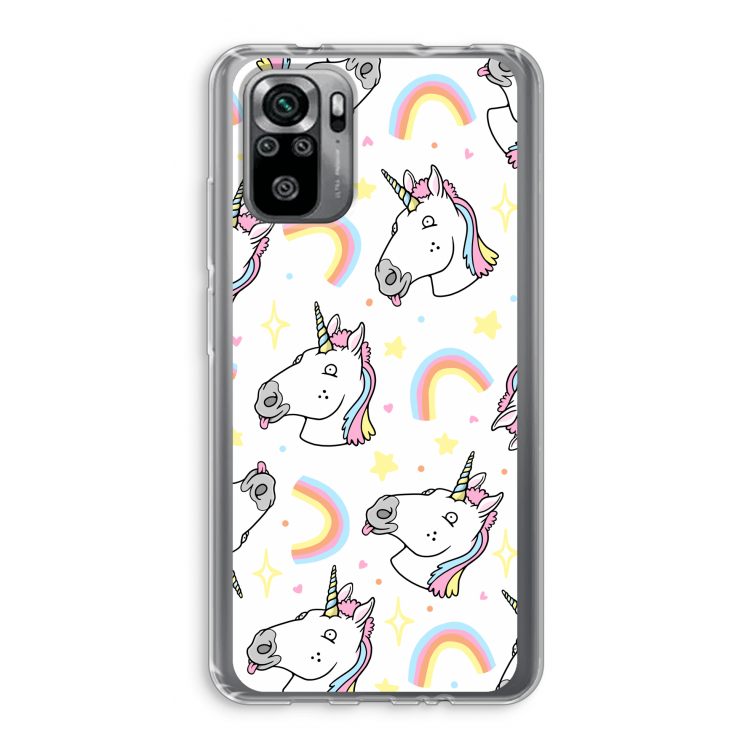 Rainbow Unicorn: Xiaomi Redmi Note 10S Transparant Hoesje