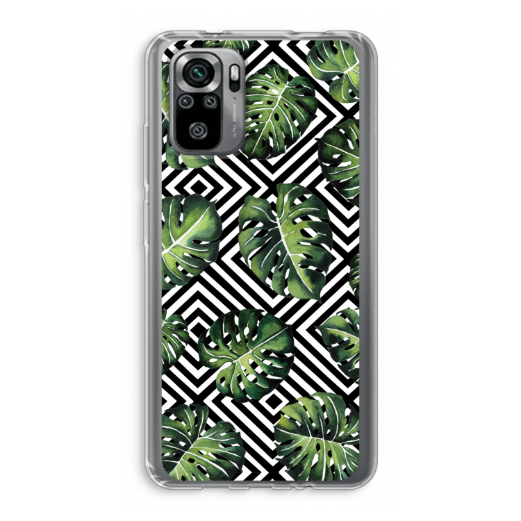 Geometrische jungle: Xiaomi Redmi Note 10S Transparant Hoesje